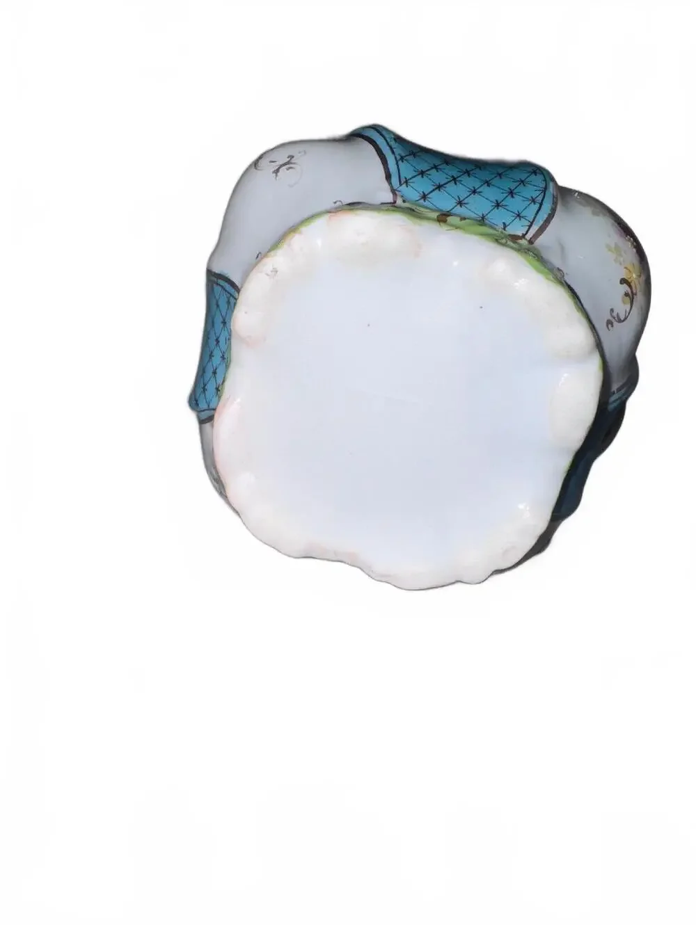 Vintage Porcelain Floral Teapot with Turquoise and Gold Accents